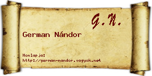 German Nándor névjegykártya